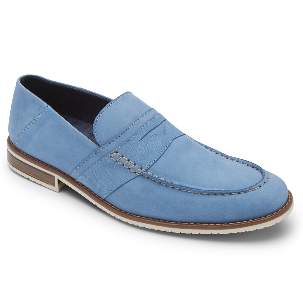 Rockport Singapore Mens Loafers - Style Purpose 3 Penny Blue - EH4063519